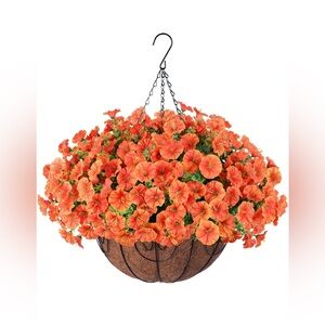 Vibrant Orange Hanging Basket Planter
